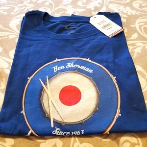 Mens  SS Ben Sherman Drum t shirt Size L Navy blue